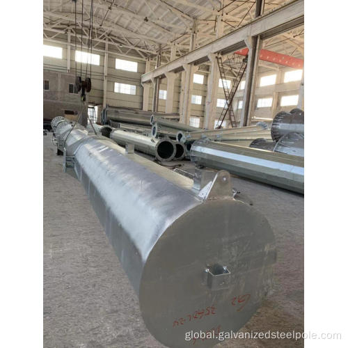 Galvanized Metal Posts 35KV polygonal transmission steel pole Manufactory